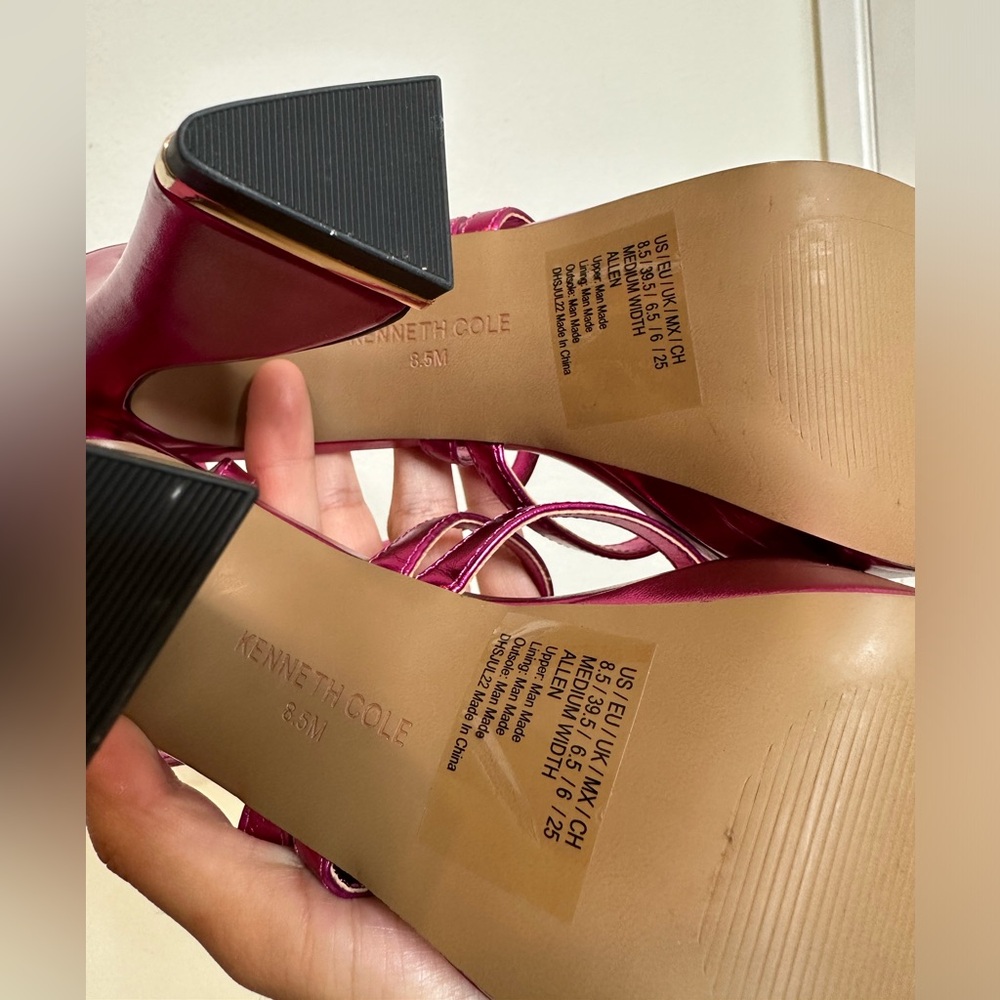 LIKE NEW! KENNETH COLE Allen Strappy Hot Pink Platform High Heel Sandals - Picture 13 of 15